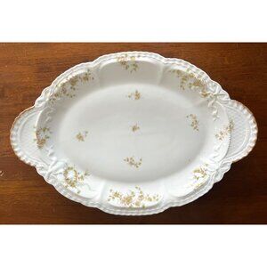 Theodore Haviland Limoges France Oval Platter 16" Antique Porcelain Floral